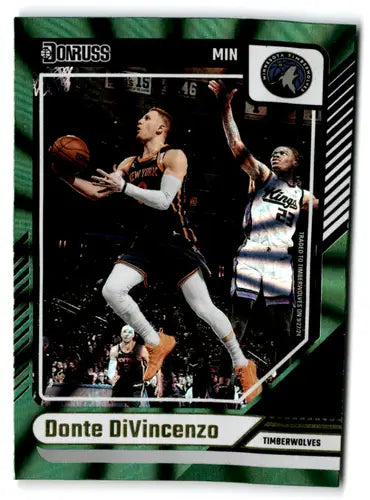 2024-25 Donruss Holo Green Laser #77 Donte DiVincenzo NM-MT Timberwolve ID:81276 - Basketball Card Single