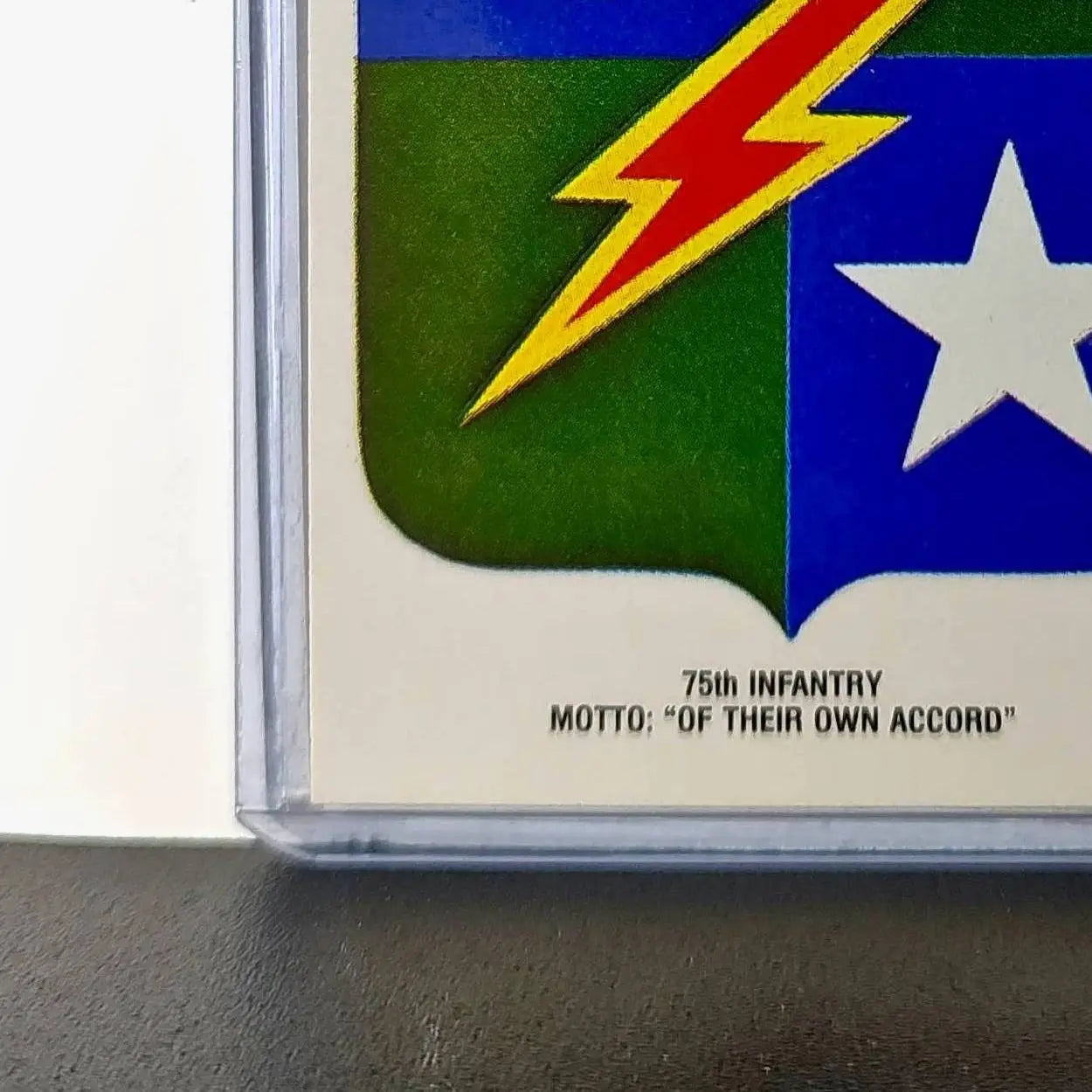 75th Infantry Motto: Of Their Own Accord 1991 Topps Desert Storm #3 Sticker - Non-Sports Card Single