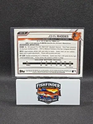 2021 Bowman Draft - Chrome John Rhodes #BDC-80 Sky Blue Refractor (RC) - Baseball Card Single
