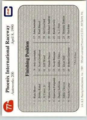 ’90 Phoenix Race - 1991 All World - #77 - Racing - Racing Card Single