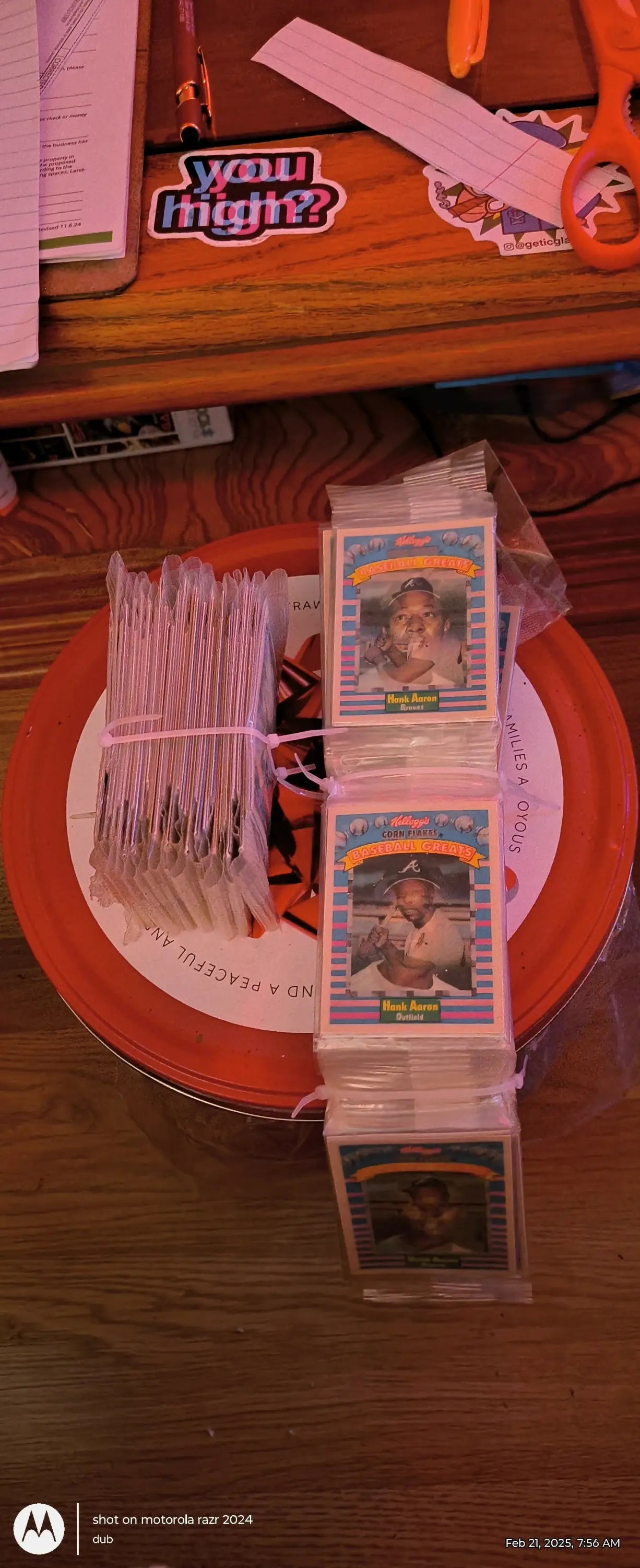 Stacks of Packaged Kellogg’s Corn Flakes Baseball Cards Uncut Strip for collectors