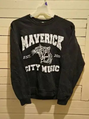 Maverick City Music Sweatshirt Mens M Black Crewneck Graphic Tiger Logo EST 2019 - Apparel