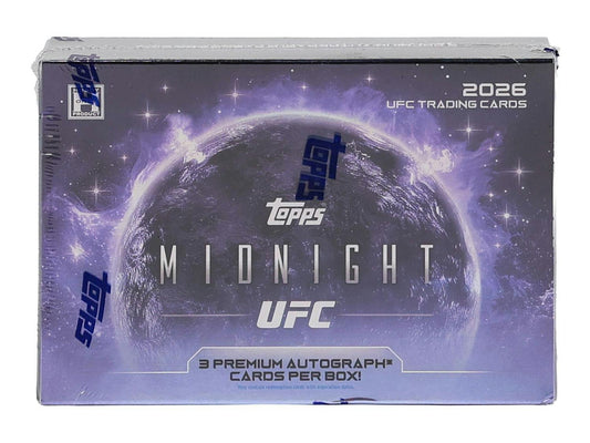 2026 Topps Midnight UFC Hobby Box
Topps Midnight UFC Fight Glove Relic Autograph
Topps Midnight UFC Neon Apex case hit insert