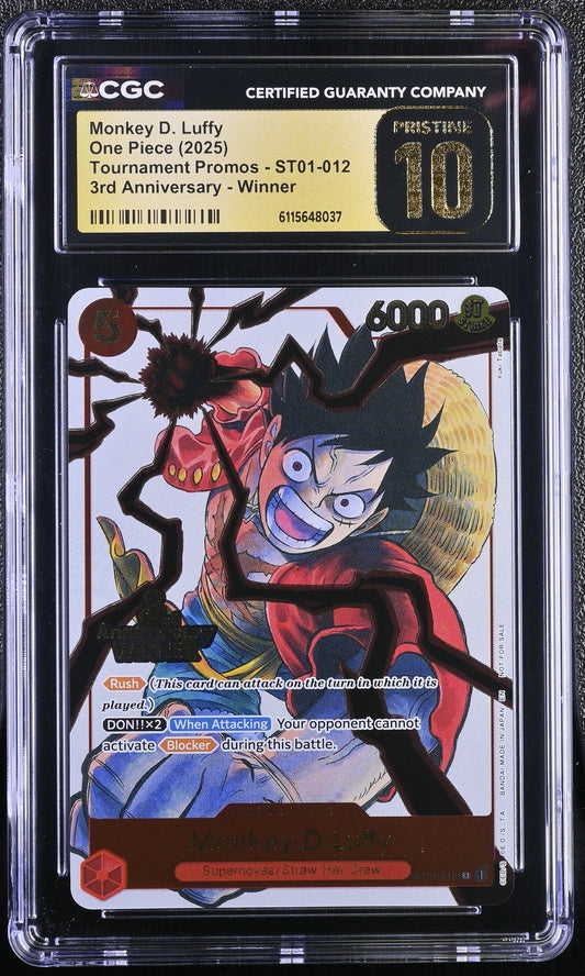 One Piece Monkey.D.Luffy (ST01-012) 3rd Anniversary Winner CGC 10 Pristine