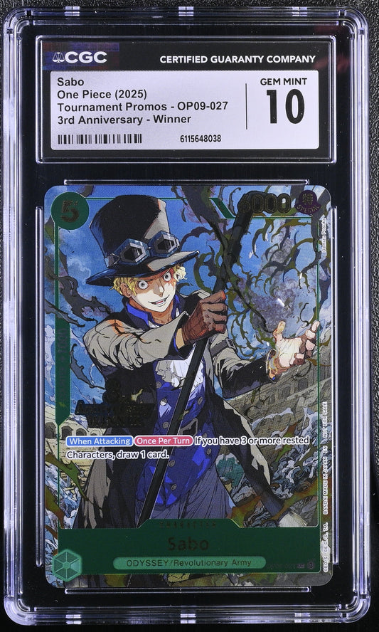 One Piece Sabo (OP09-027) 3rd Anniversary Winner CGC 10 Gem Mint
