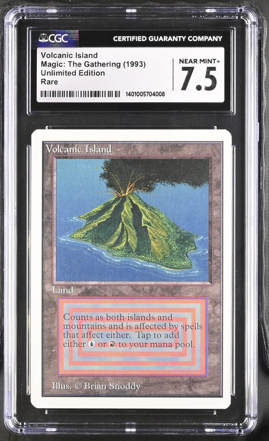 Magic: The Gathering MTG Volcanic Island [Unlimited Edition] Graded CGC 7.5 Near Mint+