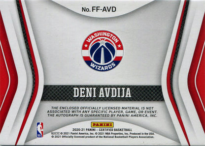Panini Certified Basketball 2020-21 Freshman Fabric Auto Card FF-AVD Deni Avdija