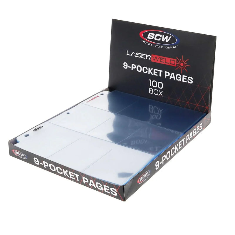 BCW LaserWeld® 9-Pocket Card Page 100 CT. Box