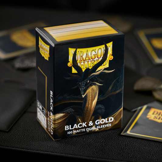 Dragon Shield Matte Dual Sleeve - Black & Gold 100ct