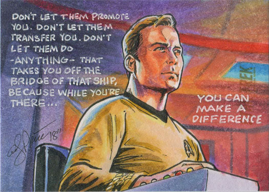 Star Trek TOS Captains Collection Sketch Card by Andy Price of Captain Kirk