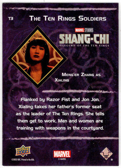 2023 Upper Deck Marvel Shang-Chi Ten Rings Soldiers Insert Card T3 Meng'er Zhang