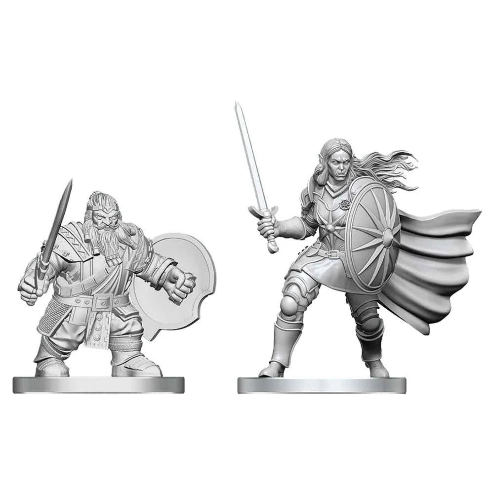 Nolzur's Marvelous Miniatures -  Unpainted: Dwarf Fighter & Orc Paladin