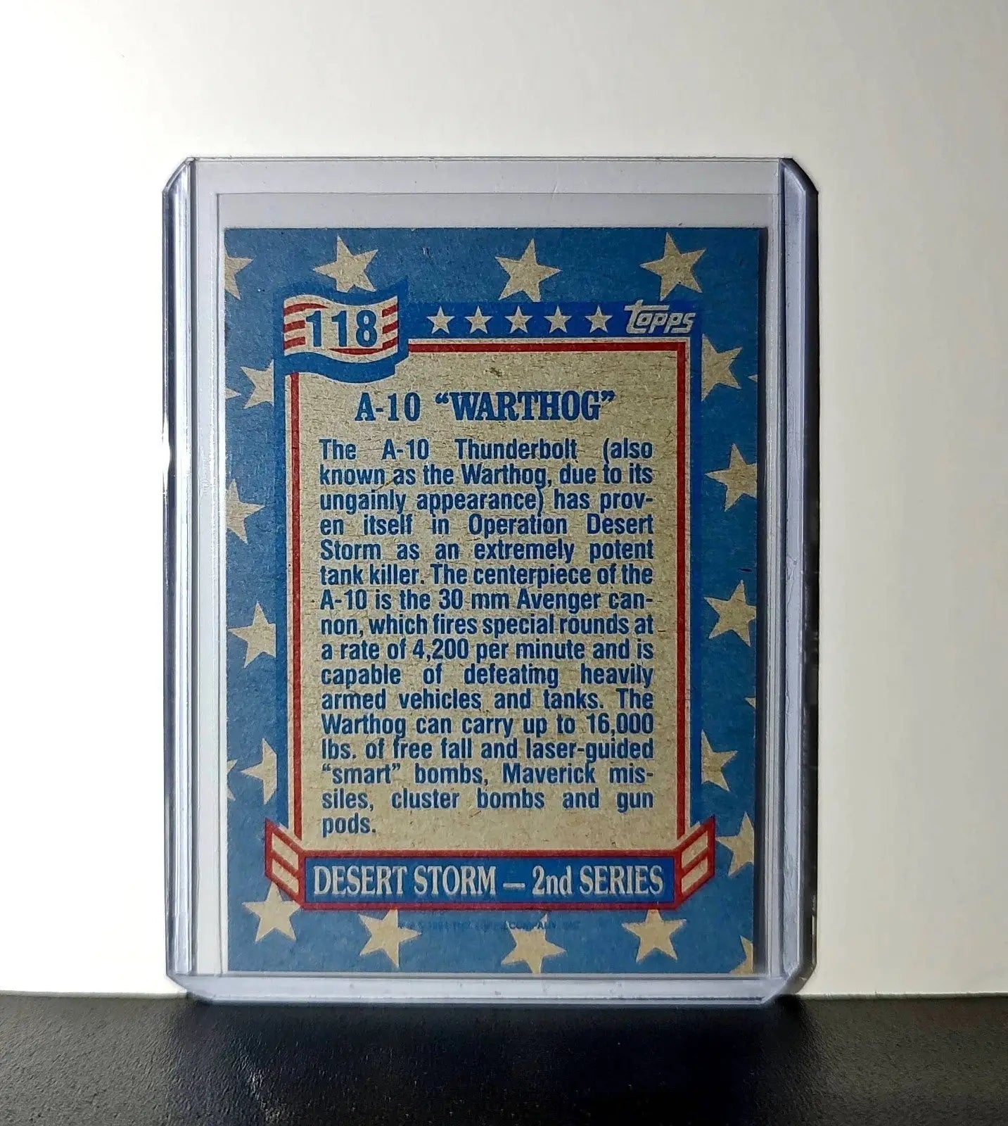 A-10 Warthog 1991 Topps Desert Storm #118 Card