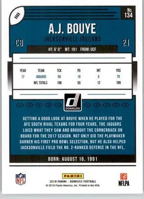 A.J. Bouye - 2018 Donruss - #134 - Football - Football Card Single