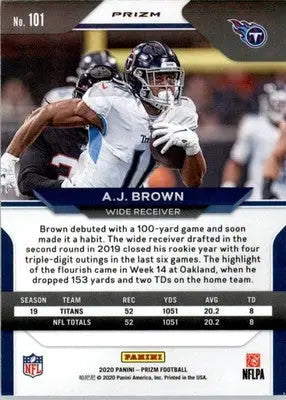 A.J. Brown - 2020 Panini Prizm - #101 - Prizm Red White and Blue Football - Football Card Single