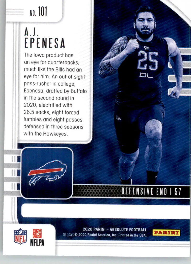 A.J. Epenesa - 2020 Panini Absolute - #101 - RC Retail Football