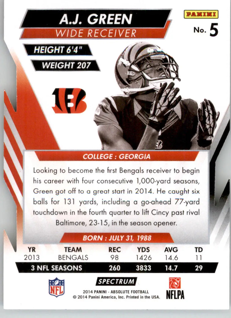 A.J. Green - 2014 Panini Absolute - #5 - Retail Red Football