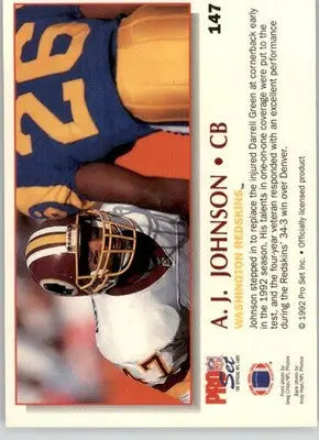 A.J. Johnson - 1992 Pro Set Power - #147 - Football - Football Card Single
