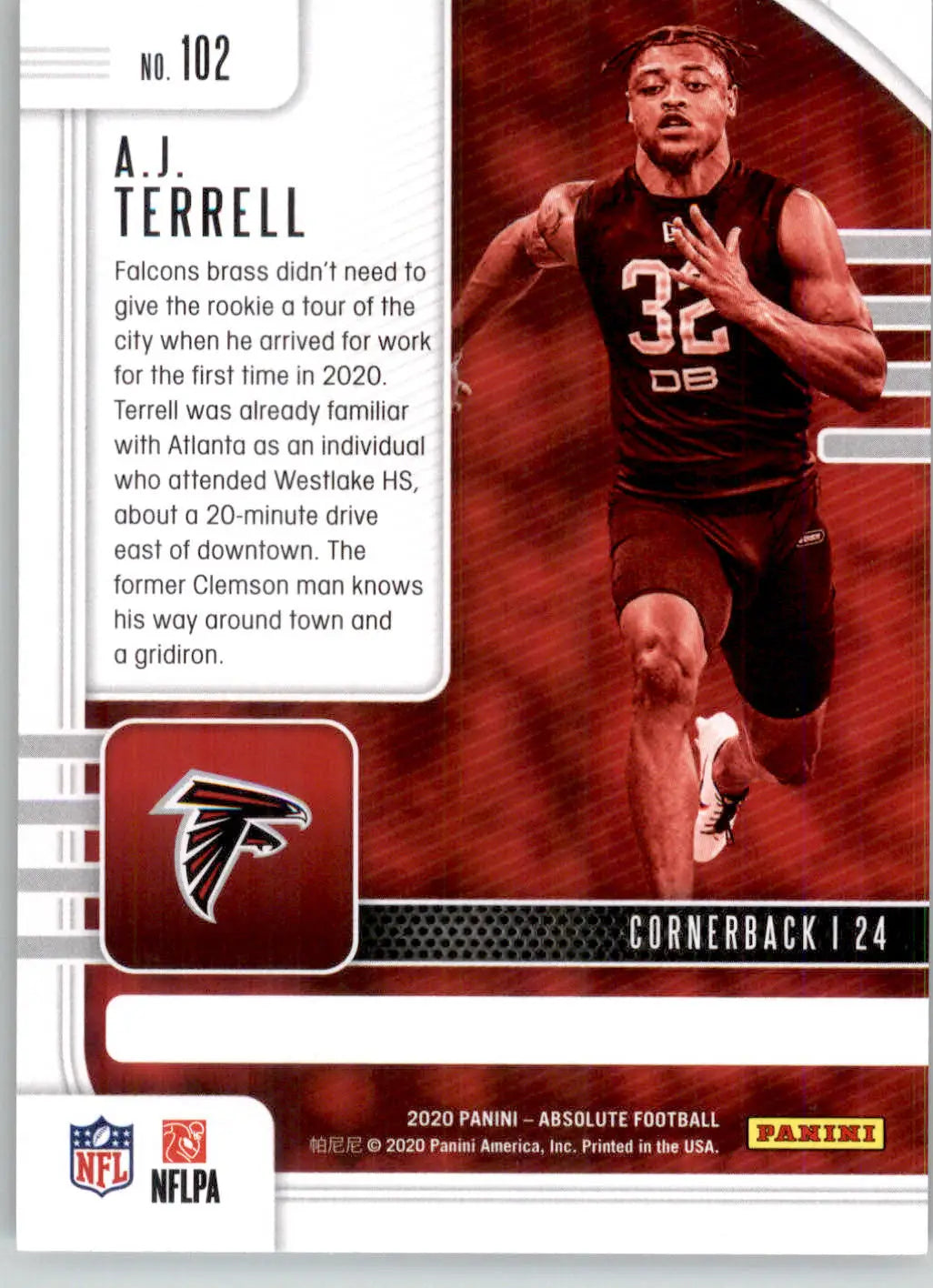 A.J. Terrell - 2020 Panini Absolute - #102 - RC Retail Football