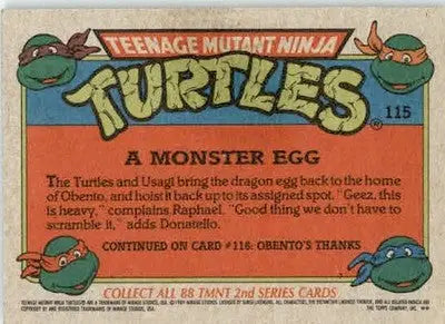 A Monster Egg - 1989 Topps Teenage Mutant Ninja Turtles - #115 - Non_sport - Non-Sports Card Single