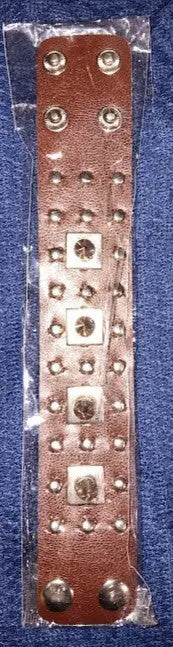 A Pair of 9’’ Brown Punk Rock or Gothic Style Bracelets Wristbands Cuffs NWOT - Other