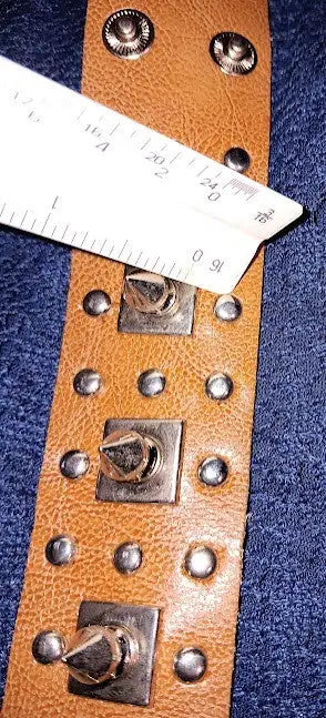 A Pair of 9’’ Brown Punk Rock or Gothic Style Bracelets Wristbands Cuffs NWOT - Other