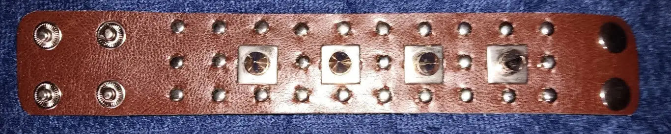A Pair of 9’’ Brown Punk Rock or Gothic Style Bracelets Wristbands Cuffs NWOT - Other