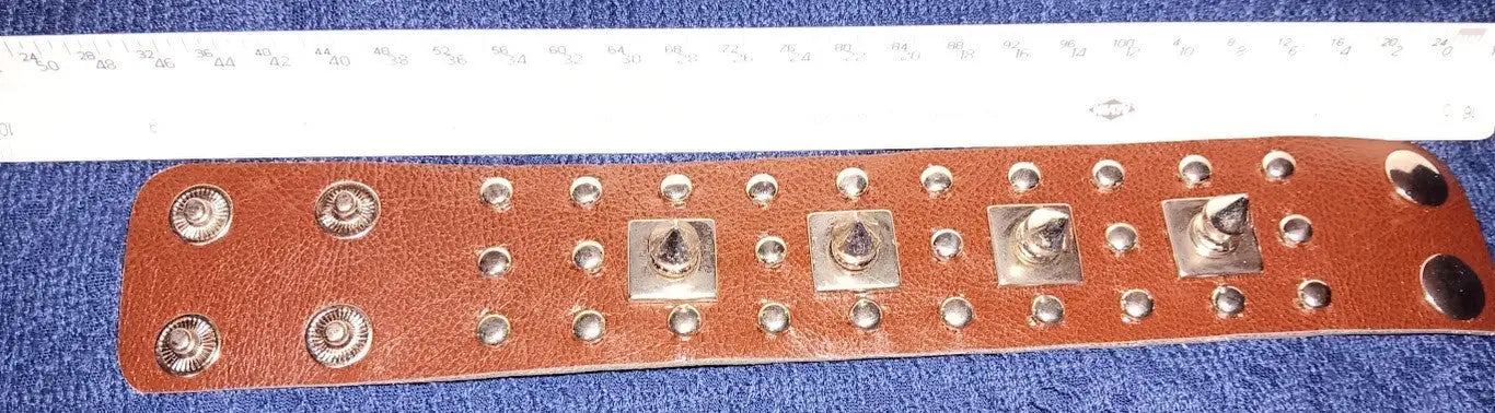 A Pair of 9’’ Brown Punk Rock or Gothic Style Bracelets Wristbands Cuffs NWOT - Other