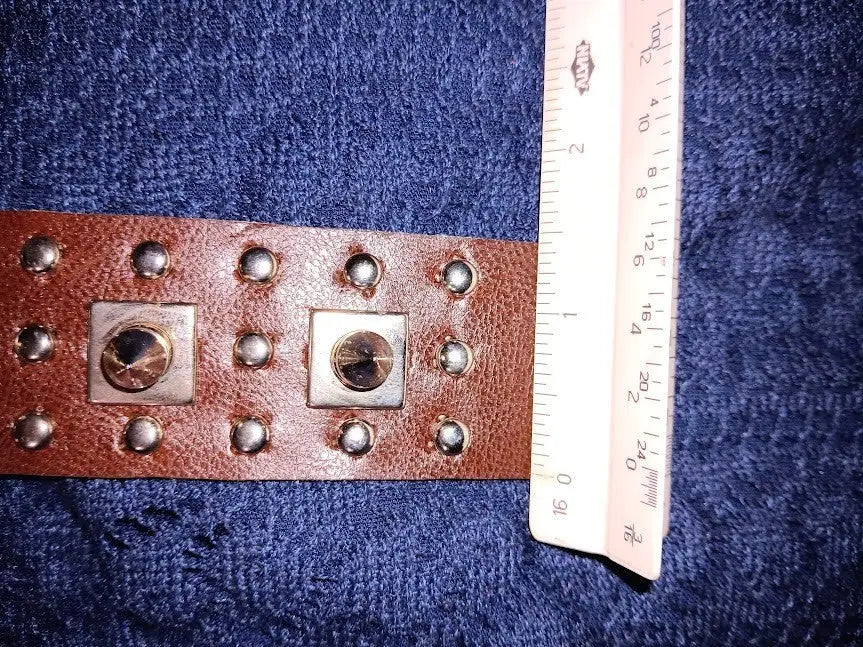 A Pair of 9’’ Brown Punk Rock or Gothic Style Bracelets Wristbands Cuffs NWOT - Other