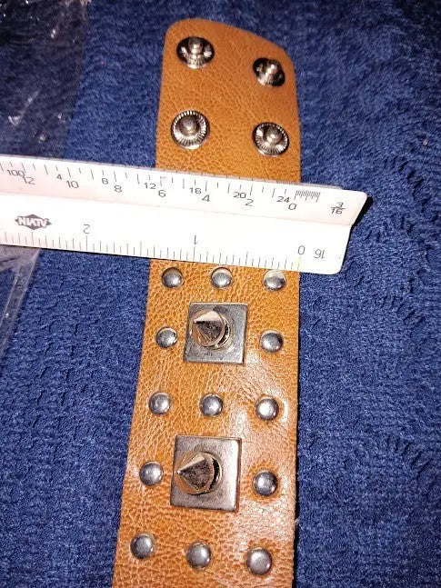 A Pair of 9’’ Brown Punk Rock or Gothic Style Bracelets Wristbands Cuffs NWOT - Other