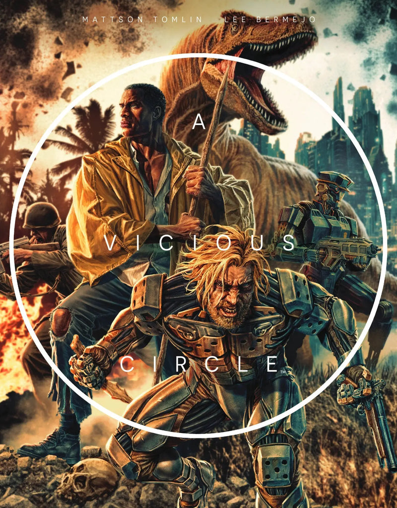 Dynamic comic book cover for A Vicious Circle featuring vivid action artwork