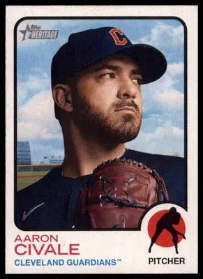 Aaron Civale 2022 Topps Heritage #335 Cleveland Guardians - Baseball Card Single
