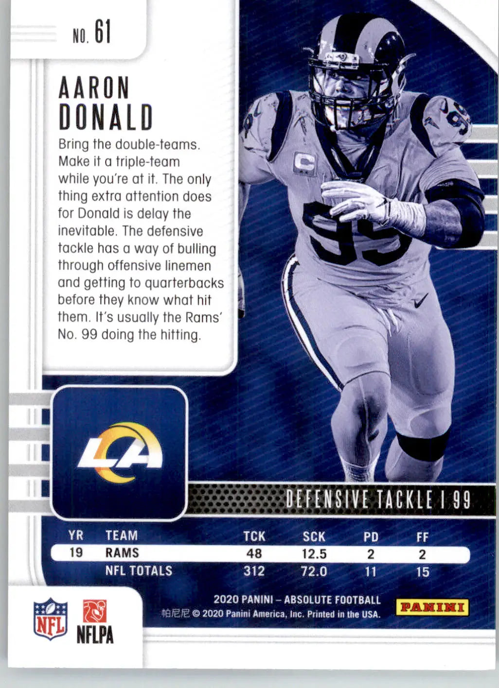 Aaron Donald - 2020 Panini Absolute - #61 - Retail Football