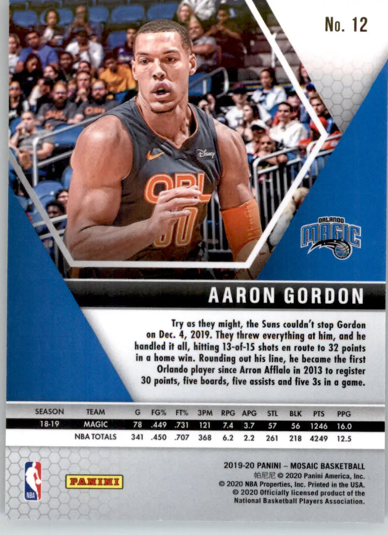 Aaron Gordon - 2019-20 Panini Mosaic - #12 - Basketball - Basketball Card Single