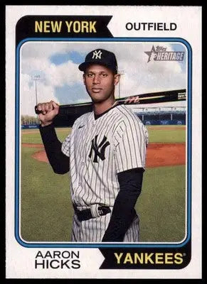 Aaron Hicks 2023 Topps Heritage #75 New York Yankees - Baseball Card Single