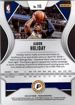 Aaron Holiday - 2019-20 Panini Prizm - #115 - Basketball - Basketball Card Single