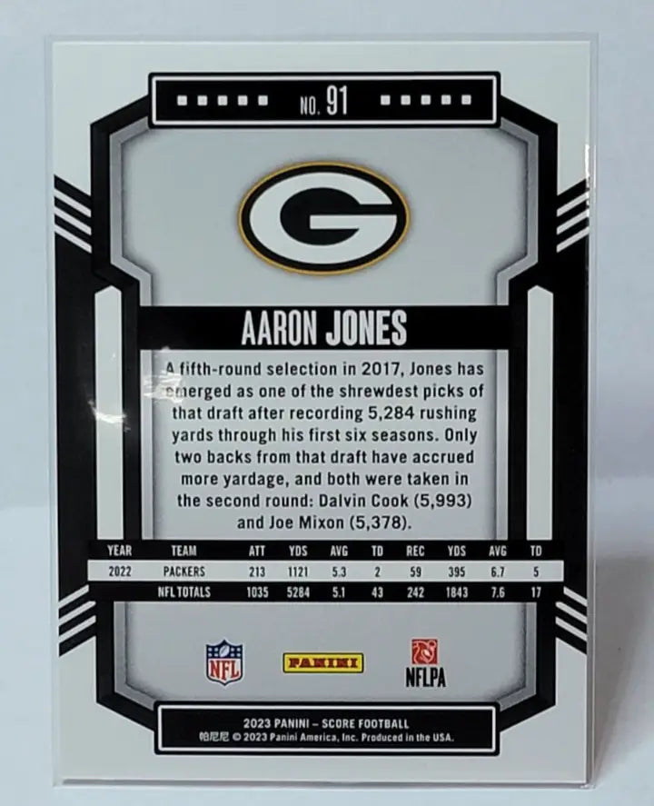 Aaron Jones Score Select orange Holo football card front view