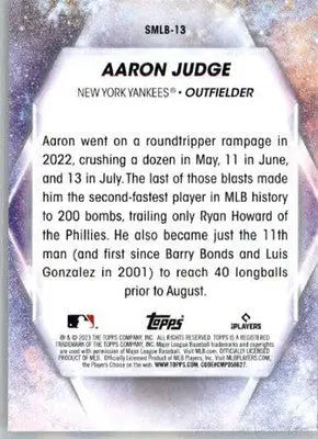 Aaron Judge - 2023 Topps - #SMLB-13 - Stars of MLB Baseball - Baseball Card Single