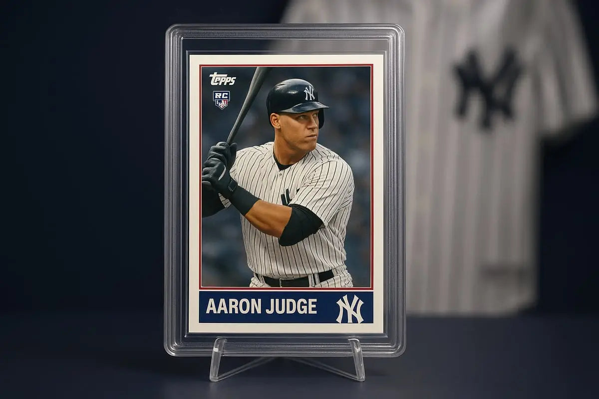 Aaron Judge rookie card in protective case