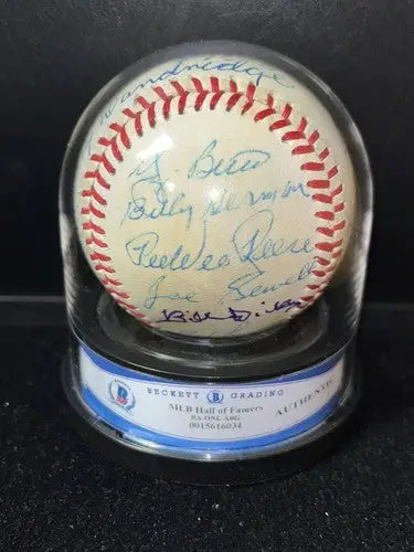 Aaron Mize Reese Berra HOF Multi SIGNED Auto Ball BASEBALL HOF Beckett 19 Sigs - Sports Memorabilia