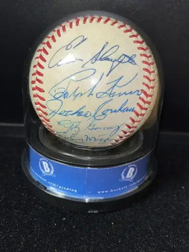 Aaron Mize Reese Berra HOF Multi SIGNED Auto Ball BASEBALL HOF Beckett 19 Sigs - Sports Memorabilia