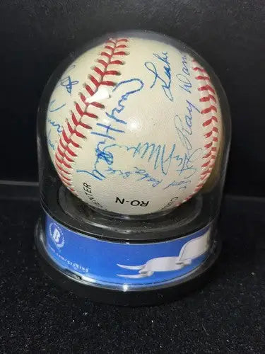 Aaron Mize Reese Berra HOF Multi SIGNED Auto Ball BASEBALL HOF Beckett 19 Sigs - Sports Memorabilia