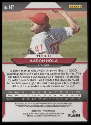 Aaron Nola 2021 Panini Prizm #147 Philadelphia Phillies - Baseball Card Single