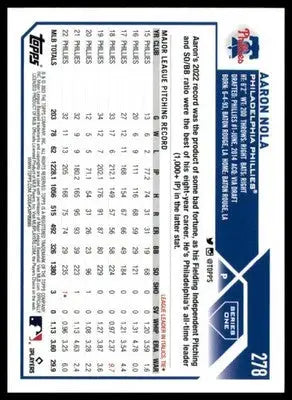 Aaron Nola 2023 Topps #278 Philadelphia Phillies - Baseball Card Single
