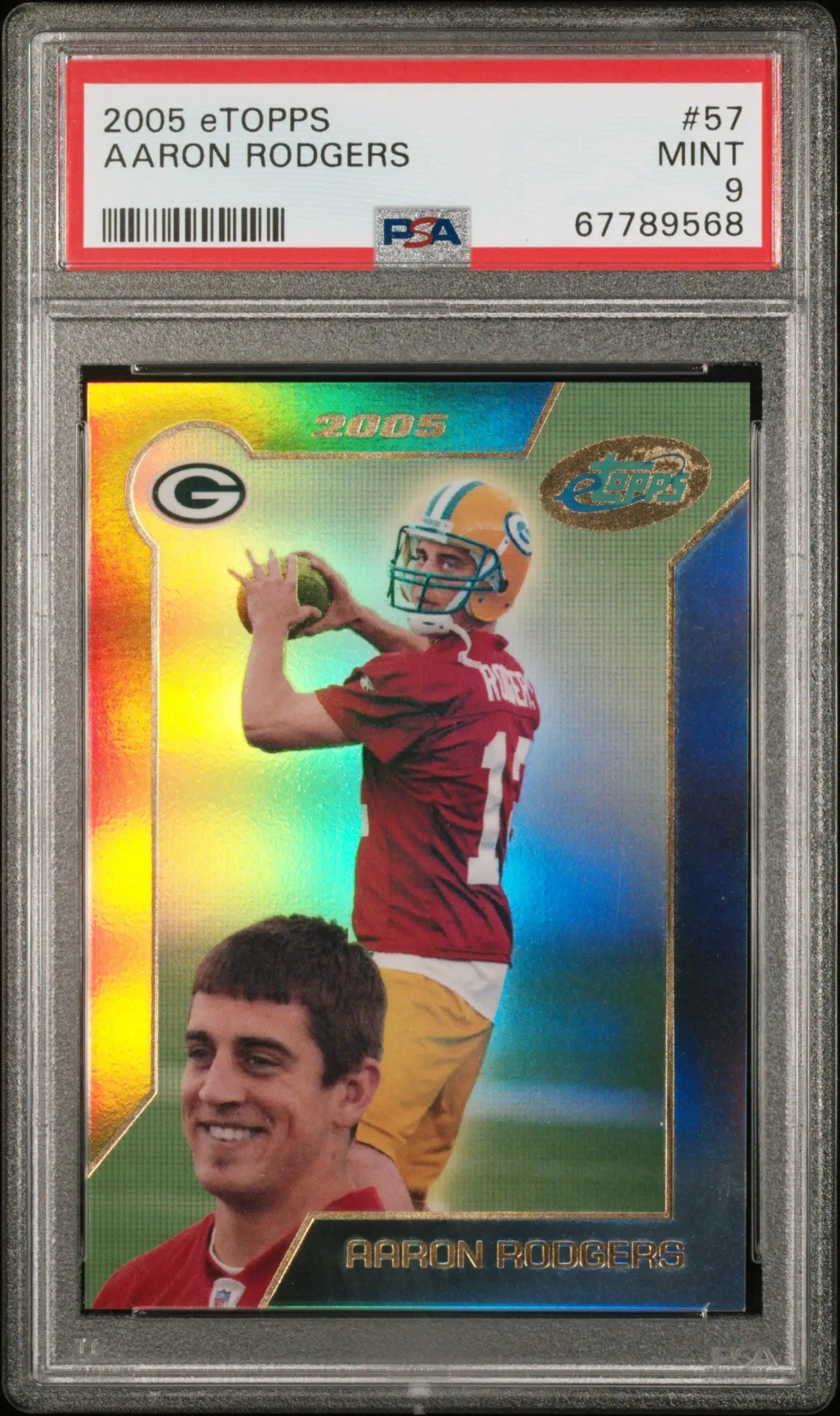 Aaron Rodgers 2005 Topps eTopps #57 PSA 9 Mint - Football Card Single