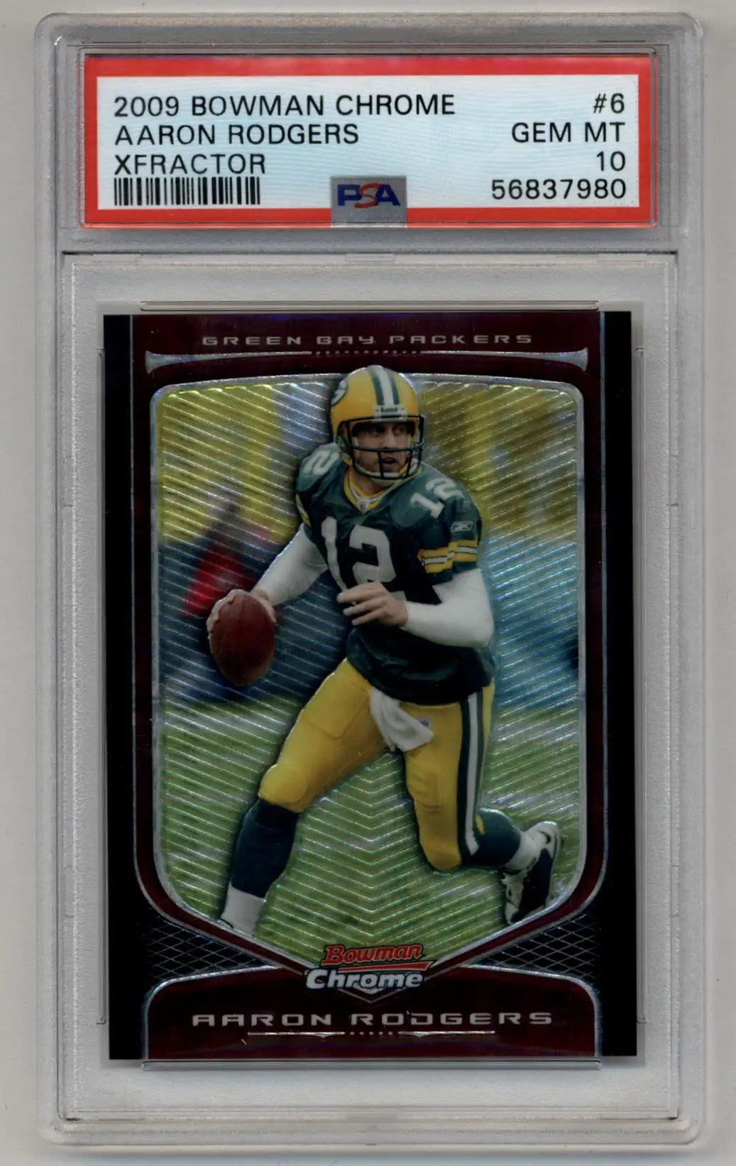 Aaron Rodgers 2009 Bowman Chrome Xfractor #6 PSA 10 Gem Mint - Football Card Single
