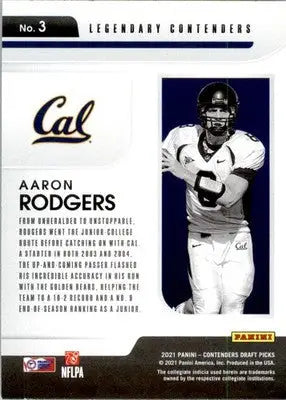 Aaron Rodgers - 2021 Panini Contenders Draft Picks - #3 - Legendary Contenders - Football Card Single