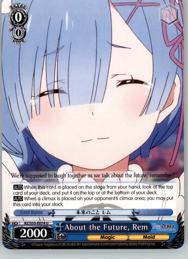 About the Future Rem - Re:ZERO Vol.2 - RZ/S55-E074 U - NM Weiss Schwarz