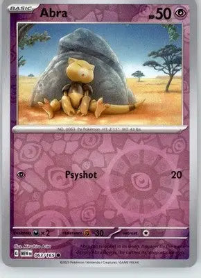 Abra - 151 - 063/165 - Reverse Holo NM Pokemon - Pokémon Card Single