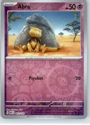 Abra - SV: Scarlet & Violet 151 - Reverse Holo NM - #063/165 - Pokémon Card Single